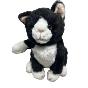 Shenon Internations Tuxedo Cat Plush Sitting Black White 8 inch Stuffed Animal